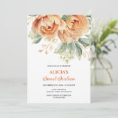 オレンジピーニー金ゴールドリーフグリーナリー16誕生日 招待状 (スタンド正面)