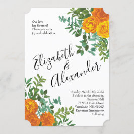 オレンジピーニー&バラフローラ結婚ズ 招待状