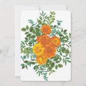 オレンジピーニー&バラフローラ結婚式招待状 招待状 (裏面)