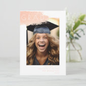 オレンジピールアモダンートミニマリスト卒業写真 案内状 (スタンド正面)