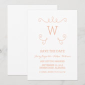 オレンジフお洒落リッシュ日付を保存招待状 招待状 (正面/裏面)