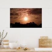 オレンジファイヤーボールサンライズホット春国立公園 ポスター (キッチン)