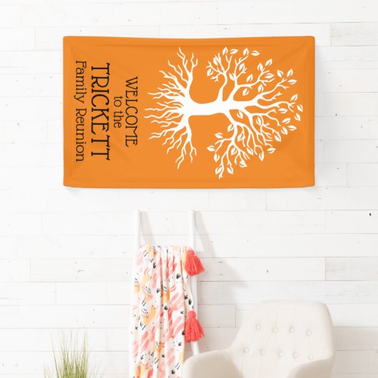 オレンジファミリ懇親会ファミリツリーシルエット 横断幕 (インサイチュ)