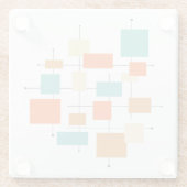 オレンジファンキーとブルースクウェアレトロミッドモダン ガラスコースター (裏面)