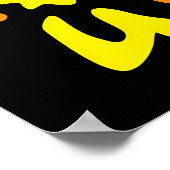 オレンジファンキーエイリアン – ネオンアポップ・アートのート予測できなクリーチャー ポスター (角)