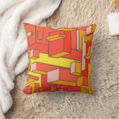 オレンジファンキーサイケデリック装飾用クッション クッション (ブランケット)