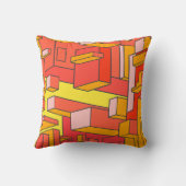 オレンジファンキーサイケデリック装飾用クッション クッション (裏面)