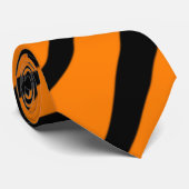 オレンジファンキー色のゼブラ印刷パターストライプン ネクタイ (ロール)