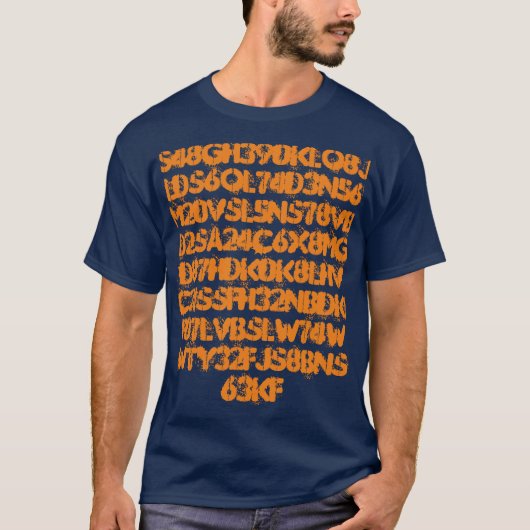 オレンジファンキー色の数字Tシャツ Tシャツ (正面)