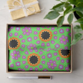 オレンジファンキー色の緑の紫と黒のデコページ 薄葉紙 (ギフト)