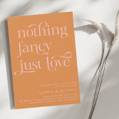 オレンジファンシー色の何も愛しカジュアルて結婚ない 招待状