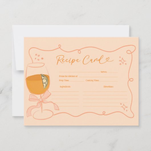 オレンジファーストスピリッツブライダルシャワーレシピカード 招待状 (正面)