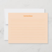 オレンジファーストスピリッツブライダルシャワーレシピカード 招待状 (裏面)