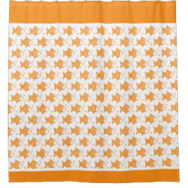 オレンジフィッシュシャワーカーテン シャワーカーテン