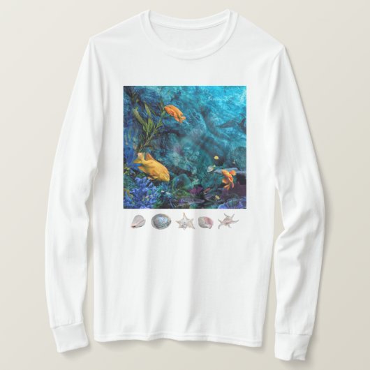 オレンジフィッシュブルー海 Tシャツ (デザイン正面)