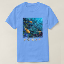 オレンジフィッシュブルー海Tシャツ Tシャツ