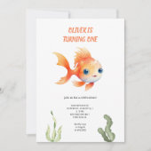 オレンジフィッシュ誕生日の招待状 招待状 (正面)