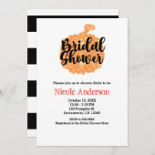 オレンジフィリーカボチャエレガント秋ブライダルシャワー 招待状 (正面/裏面)