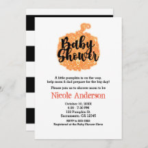 オレンジフィリーカボチャエレガント秋ベビーシャワー