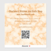 オレンジフェイク大理石 シール (シート)