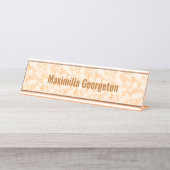 オレンジフェイク大理石 デスクネームプレート (正面)