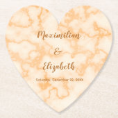 オレンジフェイク大理石 ペーパーコースター (正面)