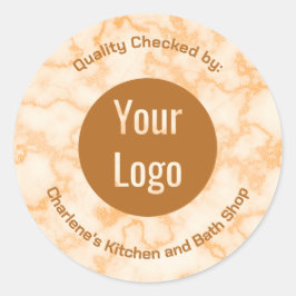 オレンジフェイク大理石 ラウンドシール