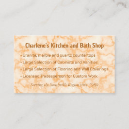 オレンジフェイク大理石 名刺