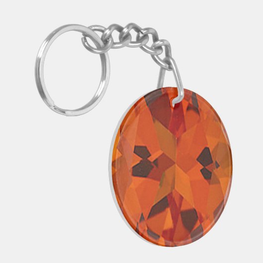 オレンジフェイク色のトパーズキーホルダー キーホルダー (正面左)