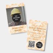 オレンジフェイク色の大理石IDバッジ バッジ (正面&裏面)