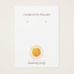 オレンジフェイク色の金箔サークルイヤリングディスプレイカード<br><div class="desc">ミミフェイクムスタイルフェイクのためのオレンジ色の金ゴールドホイル効果カラーのイヤリング表示カードと抽象芸術の円と放射線モダン。好きなものを削除すもしることができる。穴はアートワーク内でシミュレートされる。アートワークは図のように印刷され、プリカット穴やスリットは含まれない。</div>