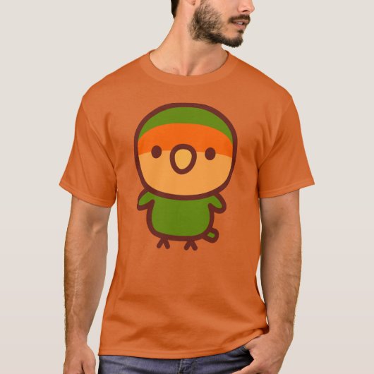 オレンジフェイスのモモイロインコ Tシャツ (正面)