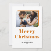 オレンジフェスティバルはっきりしたタイポグラフィクリスマスフォト シーズンカード (正面)