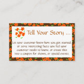 オレンジフェミニン色の花をつけた名刺 割引カード (裏面)