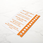 オレンジフォイルのトロピカルハイビスカス招待状 箔招待状 (回転した状態)