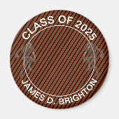 オレンジフォトサッカー卒業 マグネット (正面)