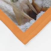 オレンジフォトブランケットCollage Instagram金ゴールド フリースブランケット (角)