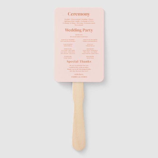 オレンジフォトボホディスコ結婚式 プログラム ハンドファン (裏面)