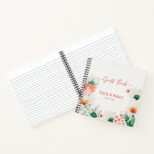 オレンジフォレ素朴ストグリーンホワイトフローラゲスト ノートブック (内部)