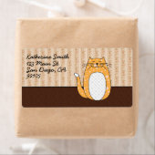 オレンジフォークアートキャット ラベル (インサイチュ)