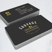 オレンジフォーク及びナイフのロゴのケータリングのレストランのカフェ 名刺