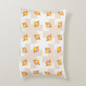 オレンジフクロウのイラストレーションパターン アクセントクッション (裏面(縦))