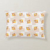 オレンジフクロウのイラストレーションパターン アクセントクッション (裏面)