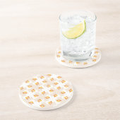 オレンジフクロウのイラストレーションパターン コースター (側面)