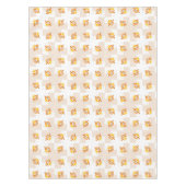 オレンジフクロウのイラストレーションパターン テーブルクロス (正面)