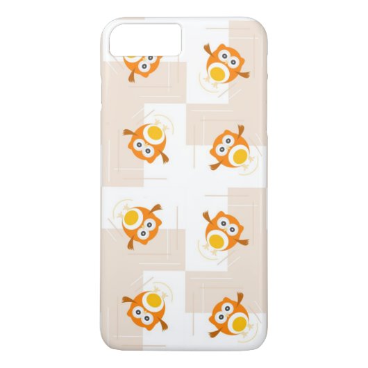 オレンジフクロウのイラストレーションパターン Case-Mate iPhoneケース (裏面)