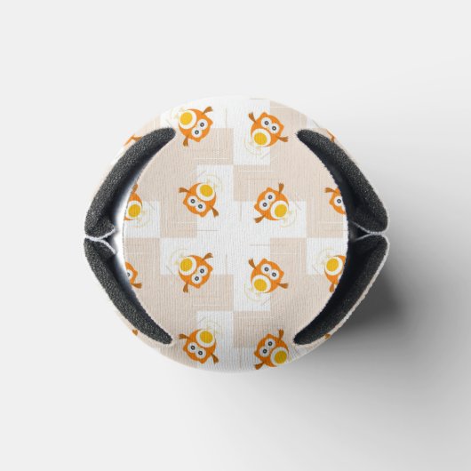 オレンジフクロウイラストレーション模様 缶クーラー (ボトム)