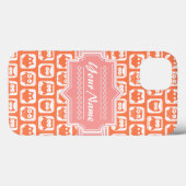 オレンジフクロウパーソナライズされたサンゴ名 Case-Mate iPhoneケース (裏面 (横))