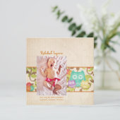 オレンジフクロウベビー誕生のお知らせ 案内状 (スタンド正面)