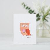 オレンジフクロウ ポストカード (スタンド正面)